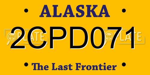 2CPD071 Alaska License Plate