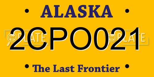 2CPO021 Alaska License Plate