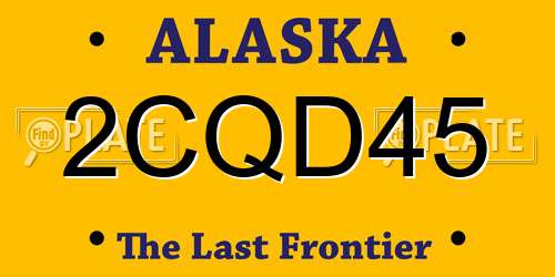 2CQD45 Alaska License Plate