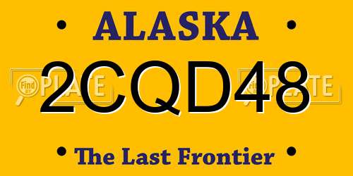 2CQD48 Alaska License Plate