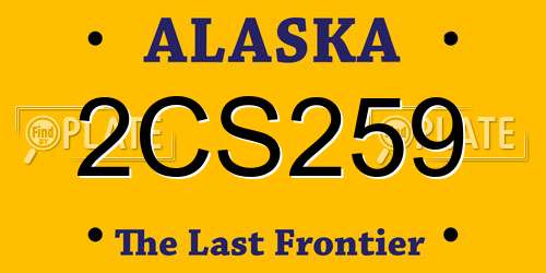 2CS259 Alaska License Plate