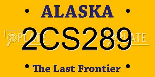 2CS289 Alaska License Plate