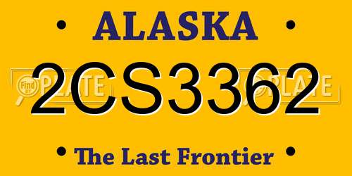 2CS3362 Alaska License Plate