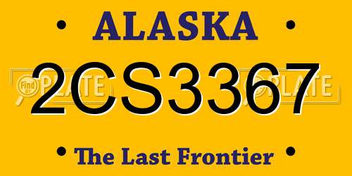 2CS3367 Alaska License Plate
