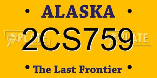 2CS759 Alaska License Plate
