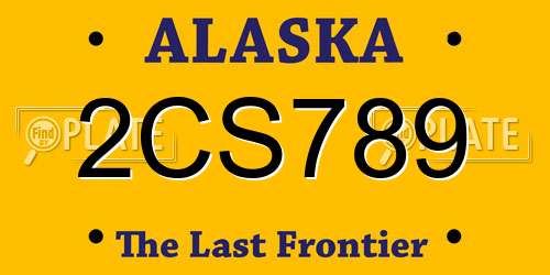2CS789 Alaska License Plate