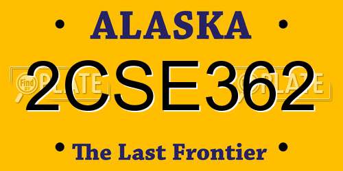 2CSE362 Alaska License Plate