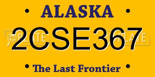 2CSE367 Alaska License Plate