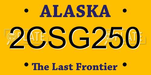 2CSG250 Alaska License Plate