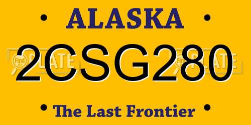 2CSG280 Alaska License Plate