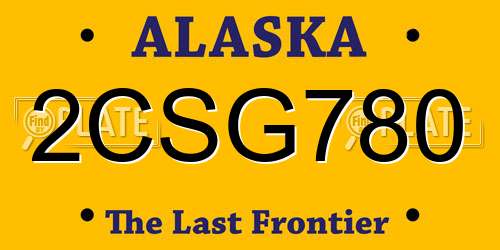 2CSG780 Alaska License Plate