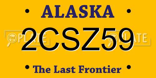 2CSZ59 Alaska License Plate