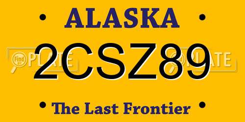 2CSZ89 Alaska License Plate