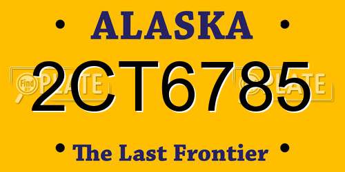 2CT6785 Alaska License Plate