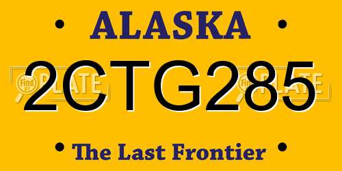 2CTG285 Alaska License Plate