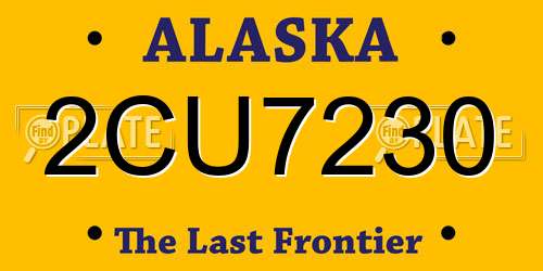 2CU7230 Alaska License Plate