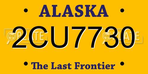 2CU7730 Alaska License Plate