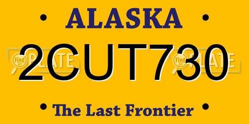 2CUT730 Alaska License Plate