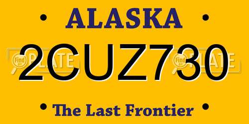 2CUZ730 Alaska License Plate