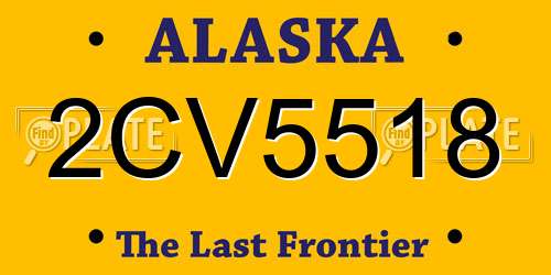 2CV5518 Alaska License Plate