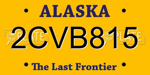 2CVB815 Alaska License Plate