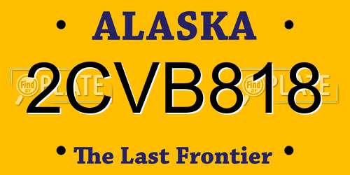 2CVB818 Alaska License Plate