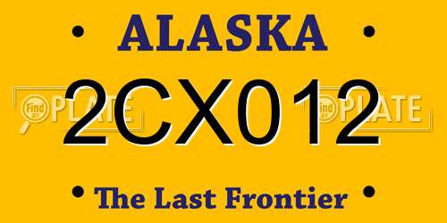 2CX012 Alaska License Plate