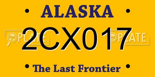 2CX017 Alaska License Plate