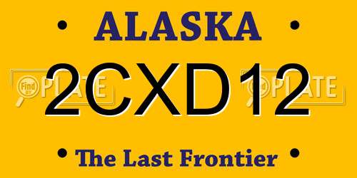 2CXD12 Alaska License Plate
