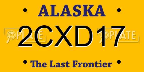 2CXD17 Alaska License Plate