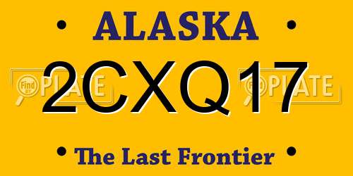 2CXQ17 Alaska License Plate