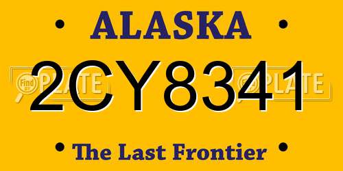 2CY8341 Alaska License Plate