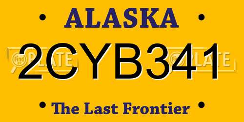 2CYB341 Alaska License Plate