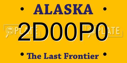 2D00P0 Alaska License Plate