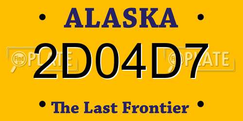 2D04D7 Alaska License Plate