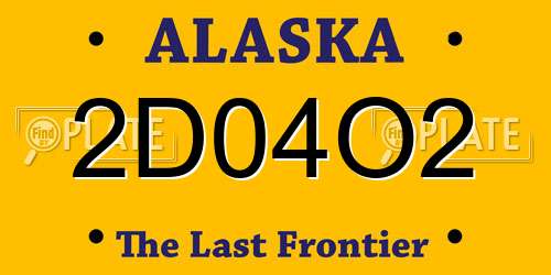 2D04O2 Alaska License Plate