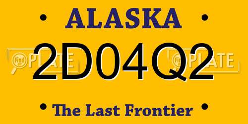 2D04Q2 Alaska License Plate
