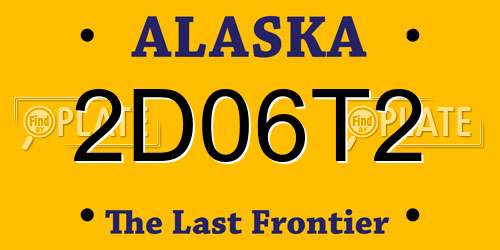 2D06T2 Alaska License Plate