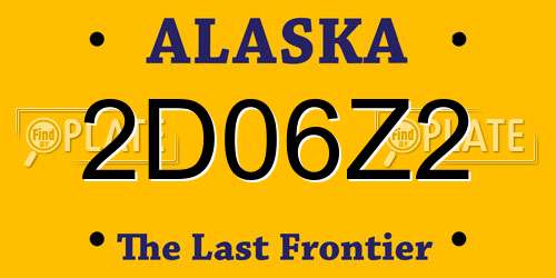 2D06Z2 Alaska License Plate