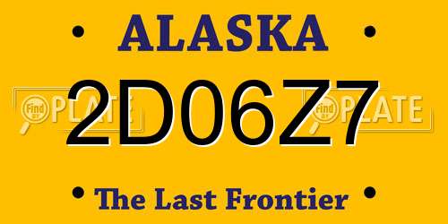 2D06Z7 Alaska License Plate