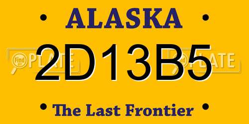 2D13B5 Alaska License Plate