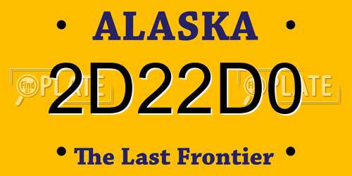 2D22D0 Alaska License Plate