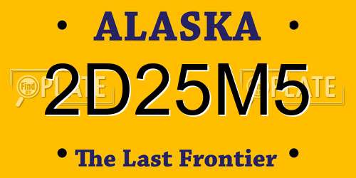 2D25M5 Alaska License Plate
