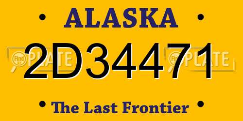 2D34471 Alaska License Plate