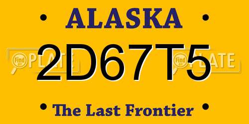 2D67T5 Alaska License Plate
