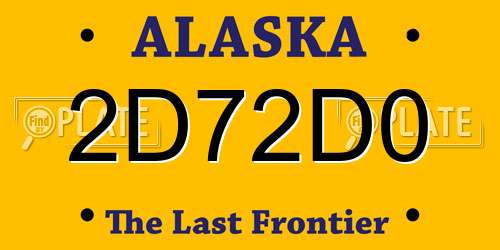 2D72D0 Alaska License Plate