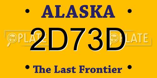 2D73D Alaska License Plate