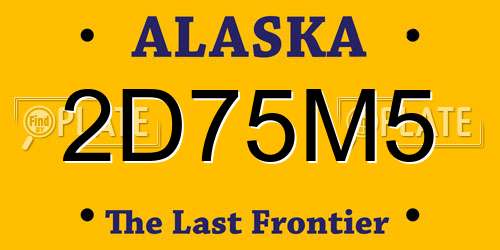 2D75M5 Alaska License Plate