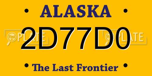 2D77D0 Alaska License Plate