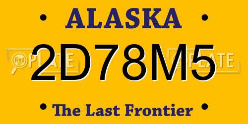 2D78M5 Alaska License Plate
